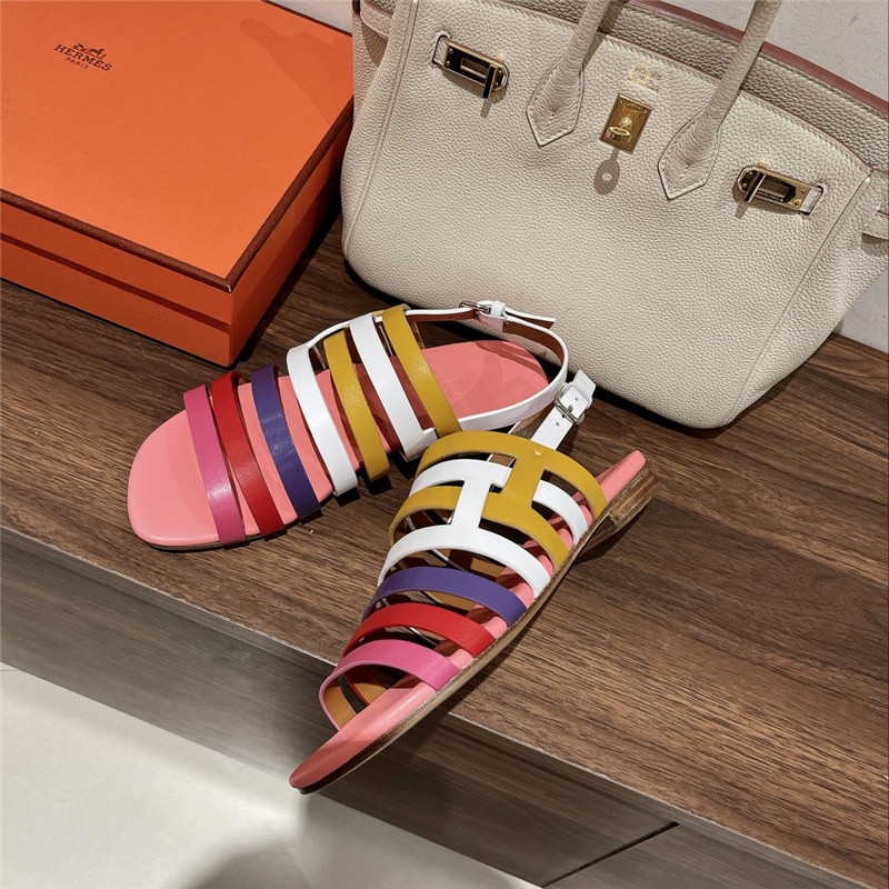 H**me5 ephese cherry pink calfskin sandal