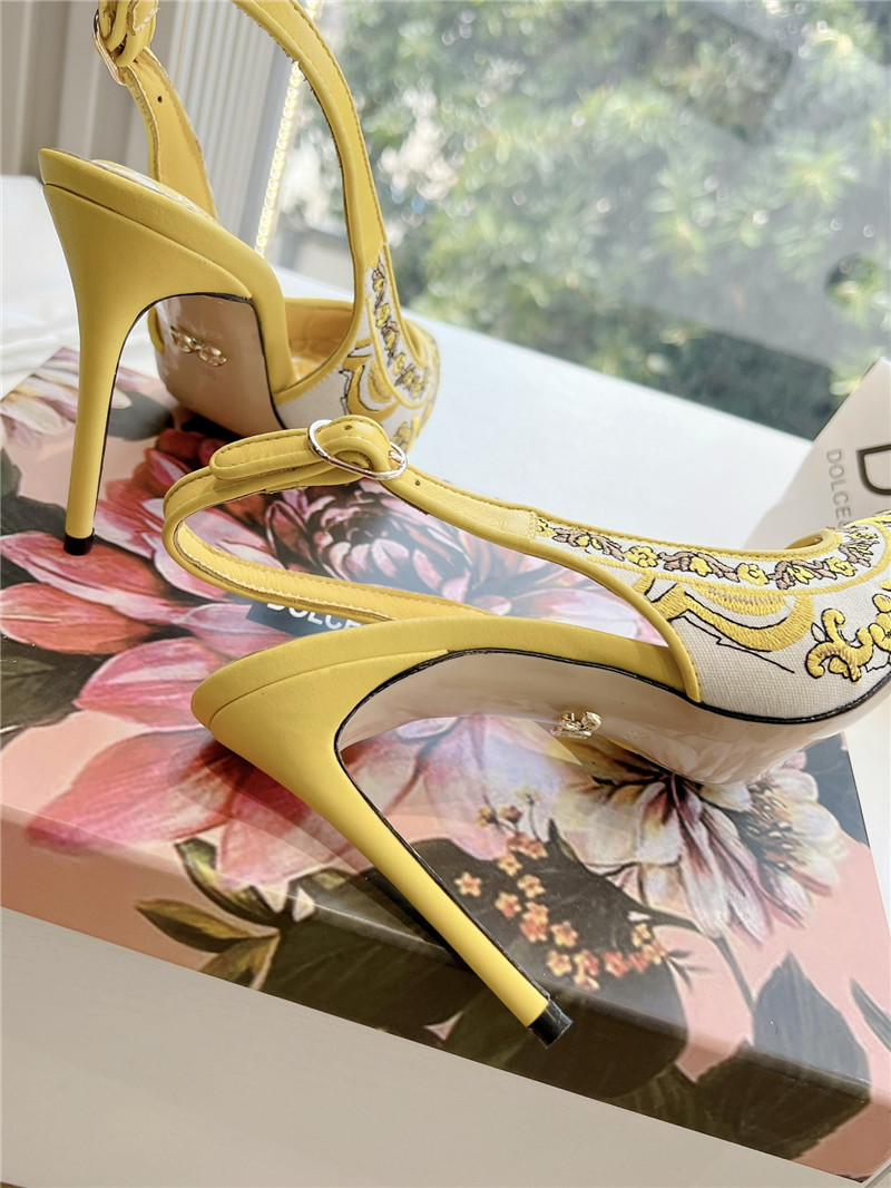Dolce & Gabbana 100mm Slingbacks with Majolica Embroidery