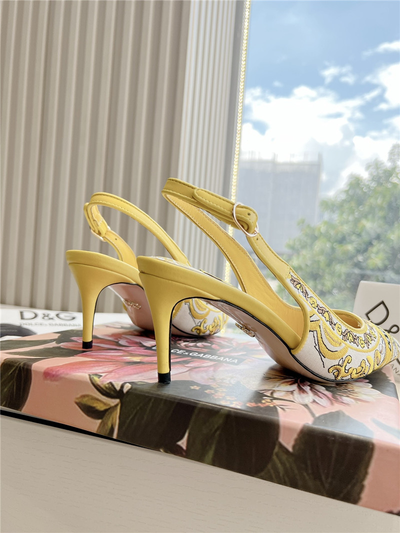Dolce & Gabbana 60mm Slingbacks with Majolica Embroidery