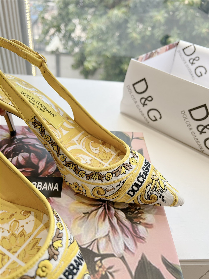 Dolce & Gabbana 60mm Slingbacks with Majolica Embroidery