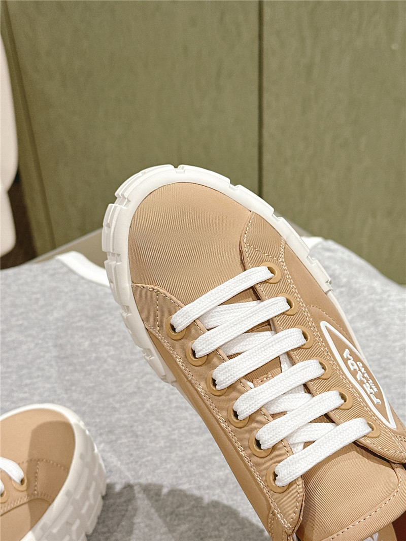 Pra*a double wheel re-nylon gabardine sneakers in brown