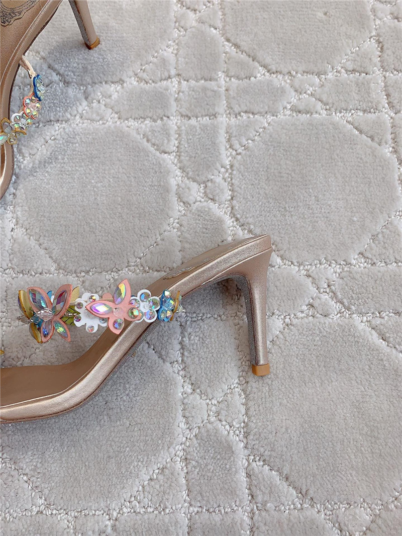 Rene Caovilla Jeweled Eden Nude Slider Sandal
