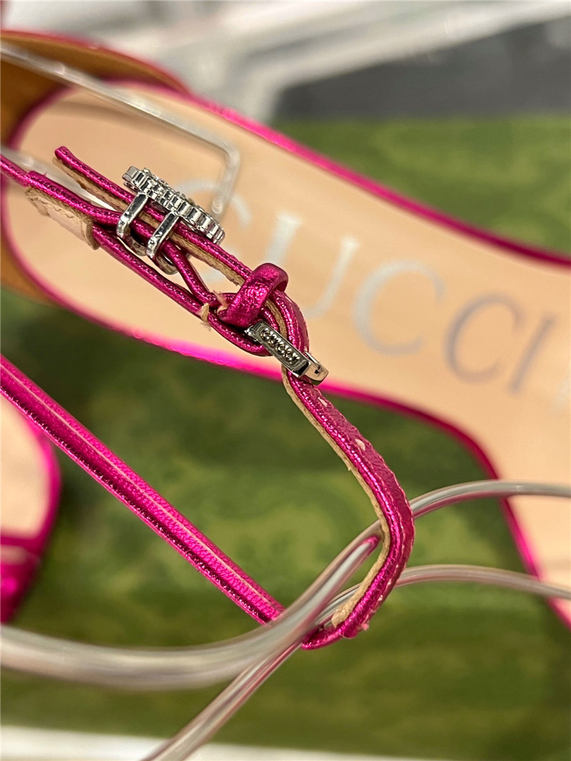 Gvc*1 gg metallic fuchsia strappy heel sandals