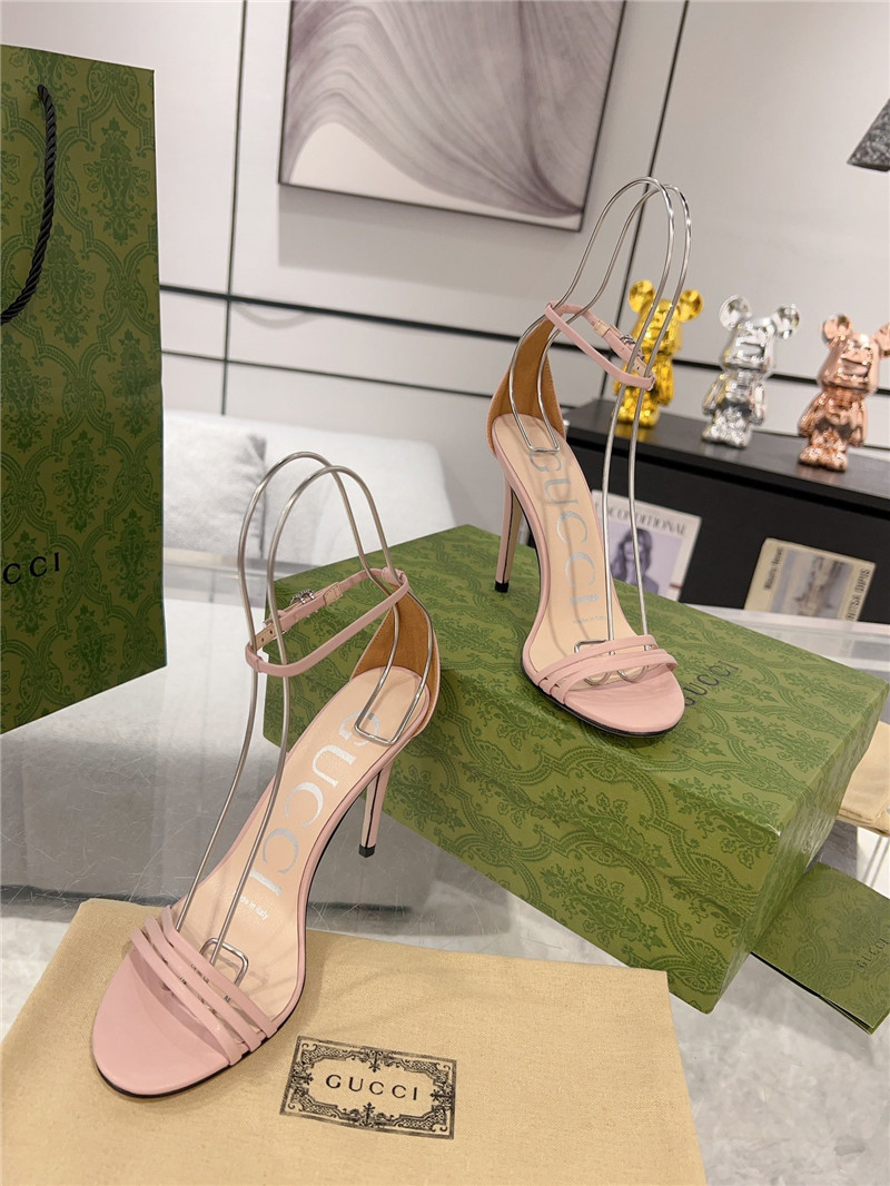 Gvc*1 gg pink metallic strappy heel sandals