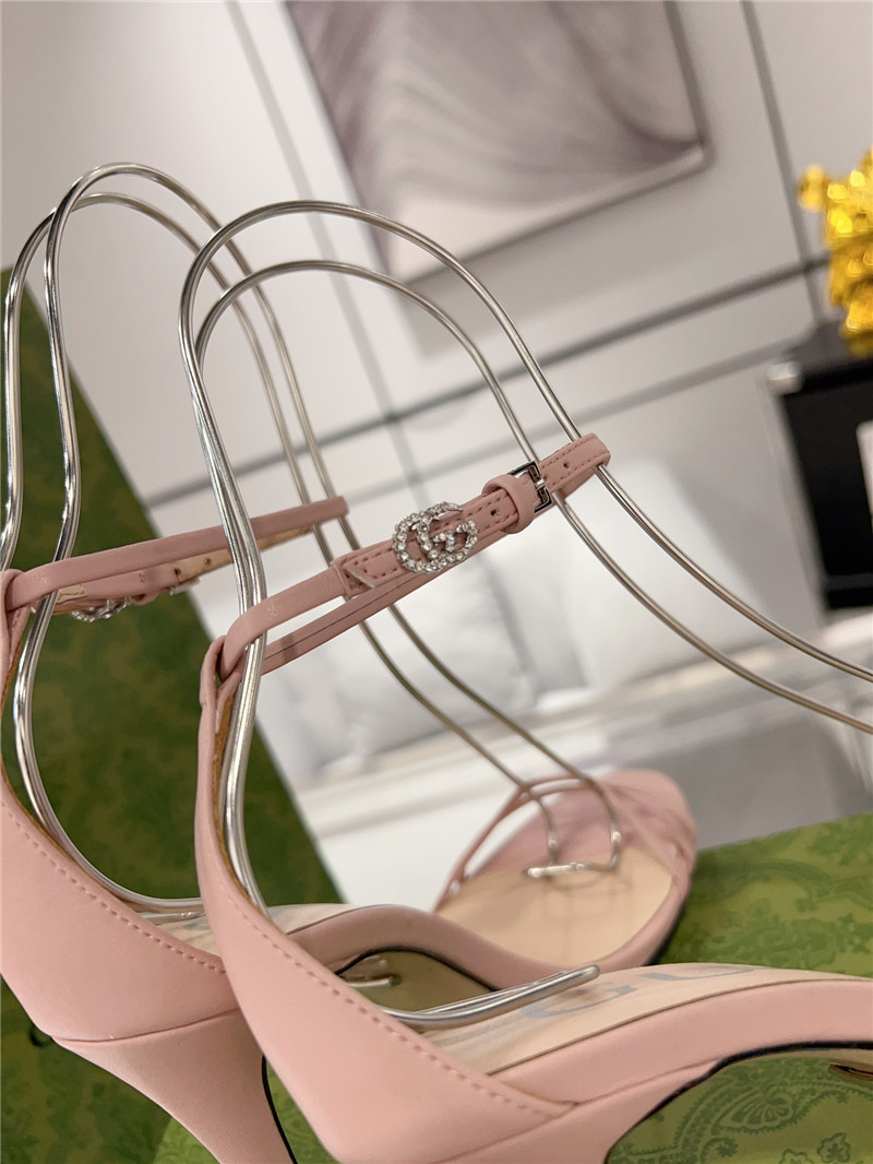 Gvc*1 gg pink metallic strappy heel sandals
