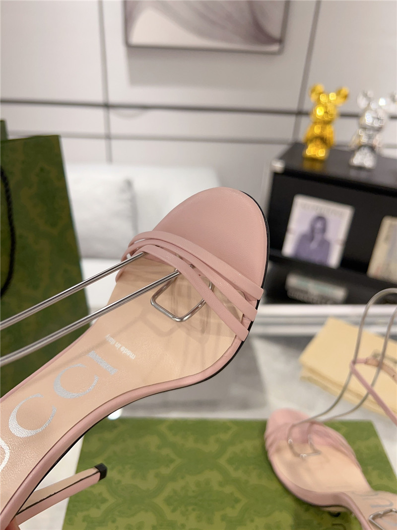 Gvc*1 gg pink metallic strappy heel sandals