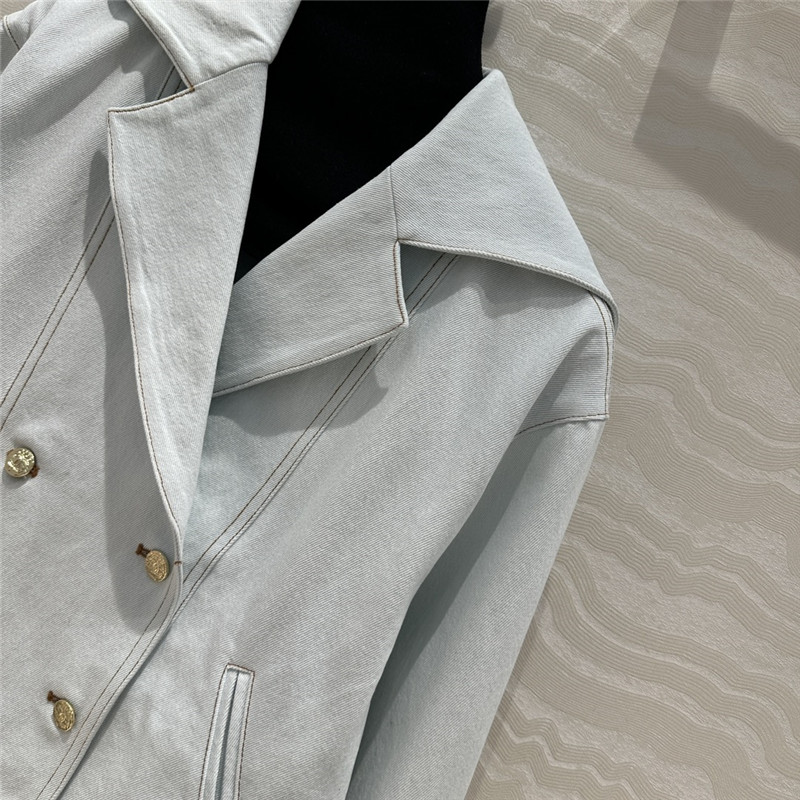 Ch**el navy collar denim jacket replica clothing sites