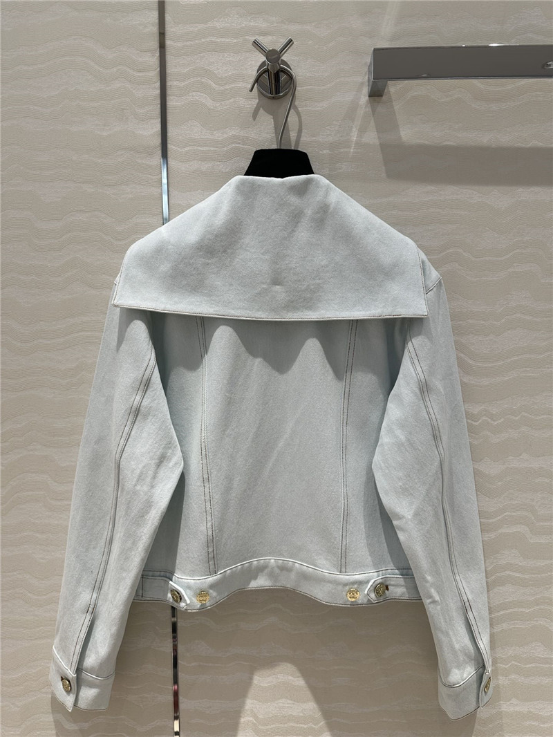 Ch**el navy collar denim jacket replica clothing sites