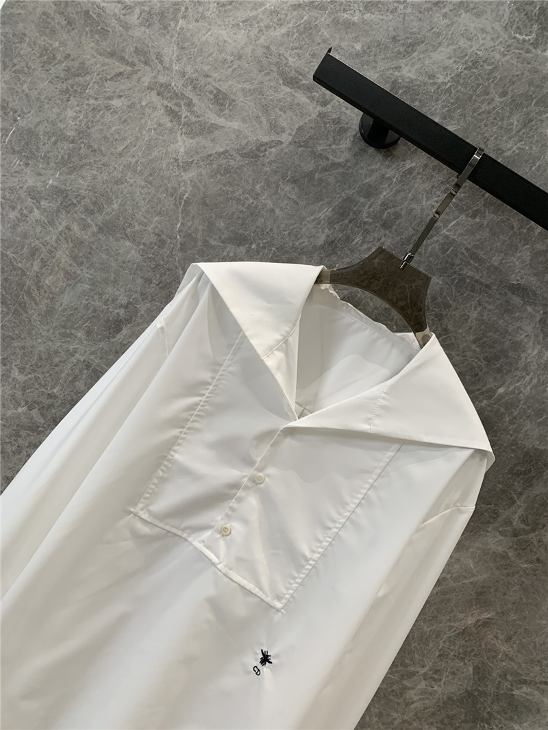 D10r lapel bee embroidered long white shirt replica clothes
