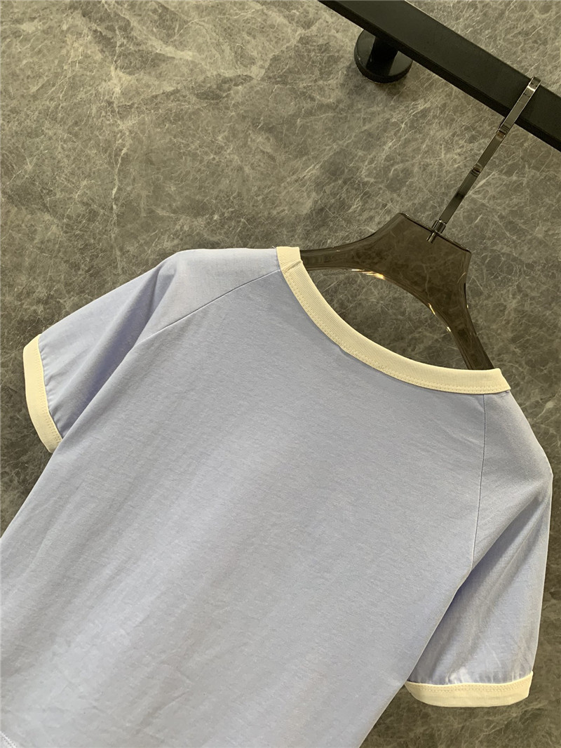 Ce1i*e cream blue round neck short sleeve t-shirt replica clothes