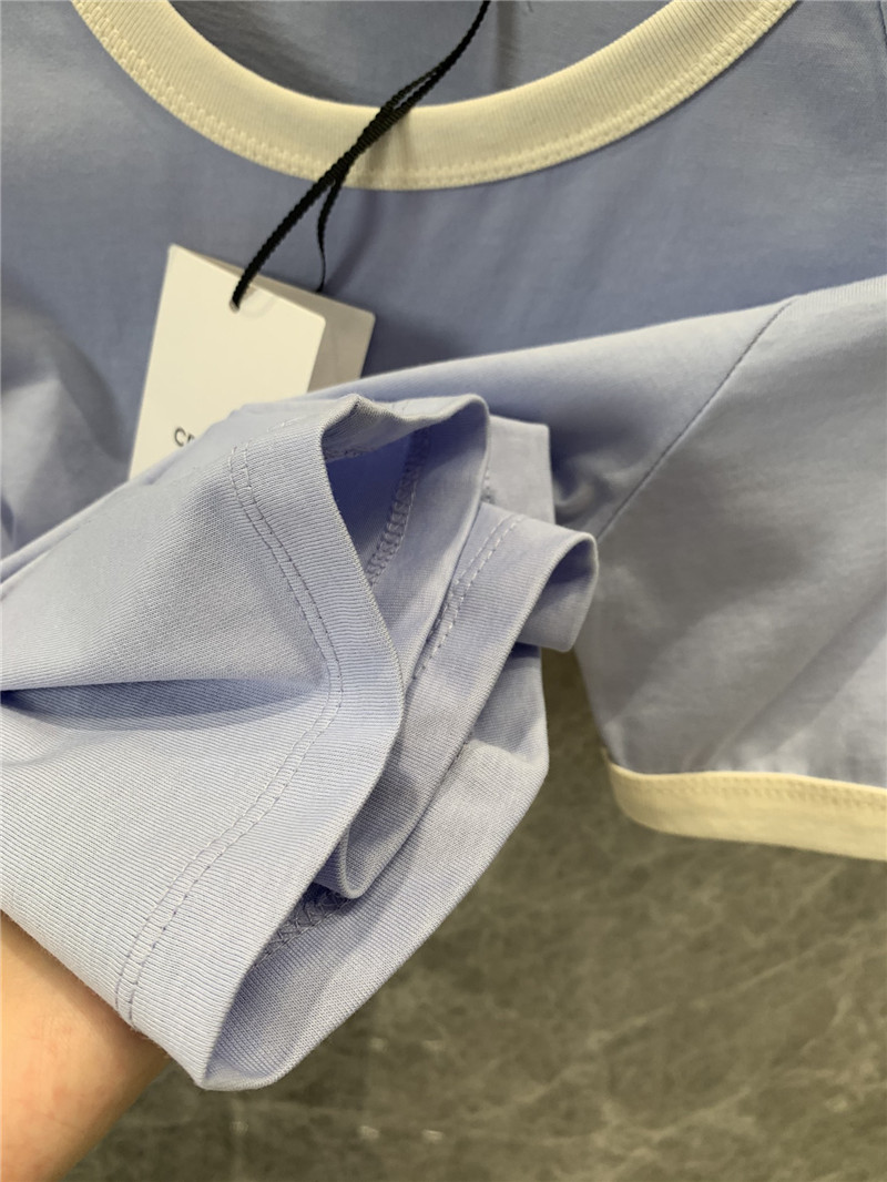 Ce1i*e cream blue round neck short sleeve t-shirt replica clothes