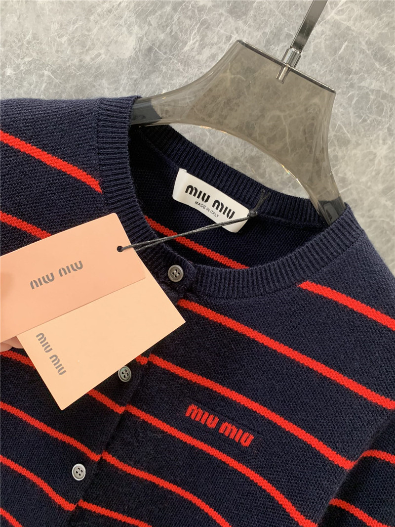 M1um1u striped knitted cardigan replica clothing sites
