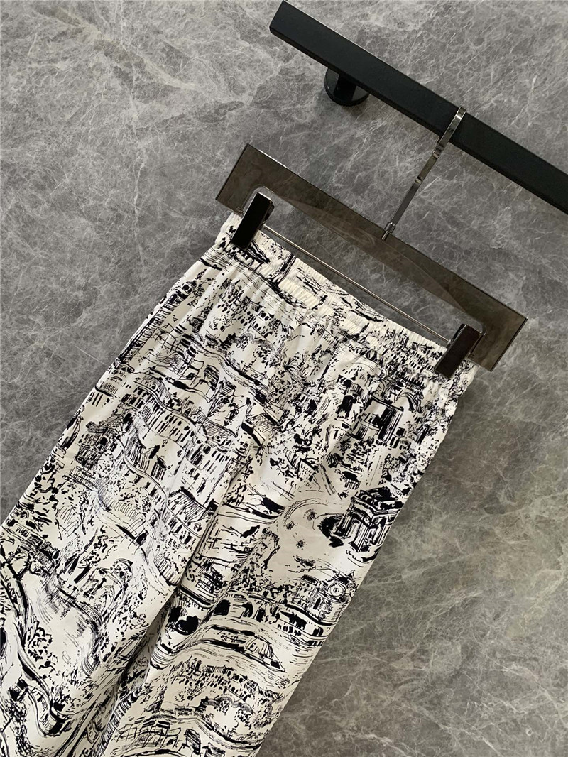 D10r paris map print casual trousers replicas clothes