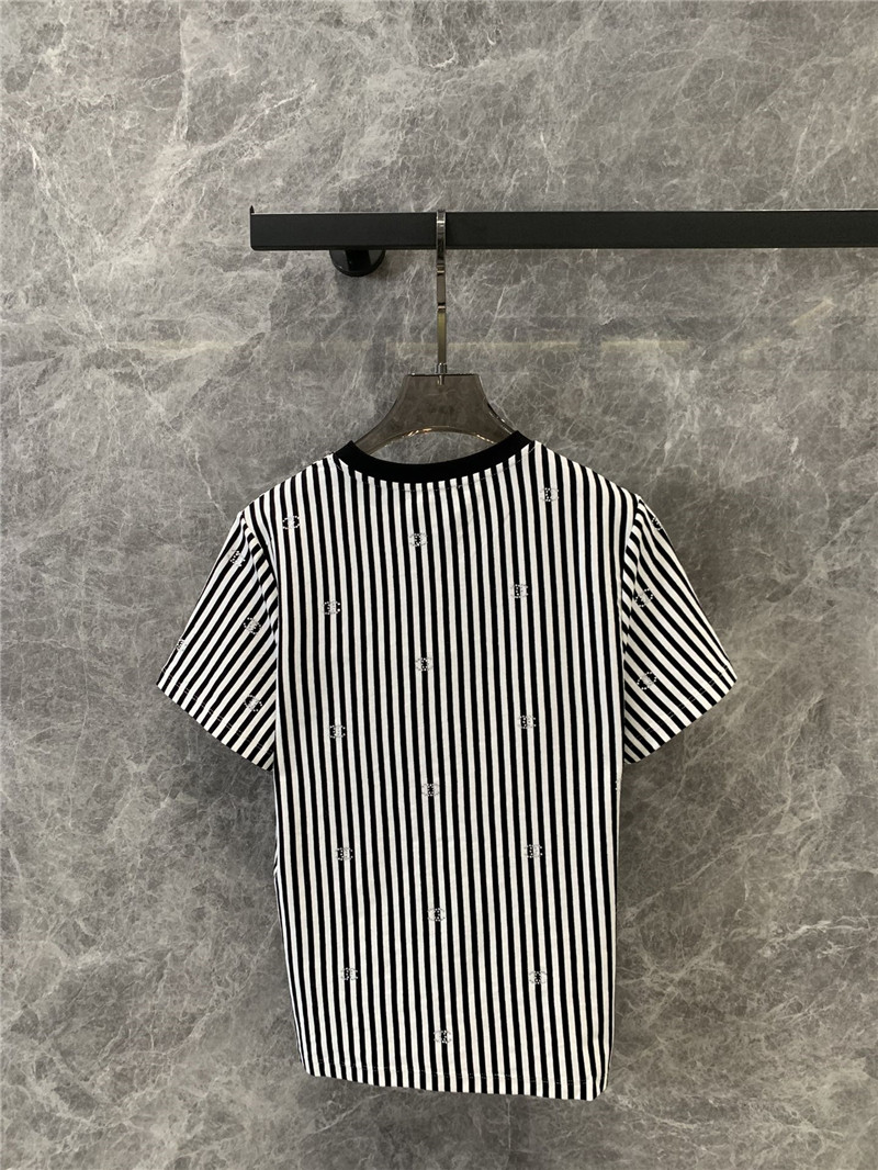 Ch**el striped short-sleeved t-shirt replica clothing sites