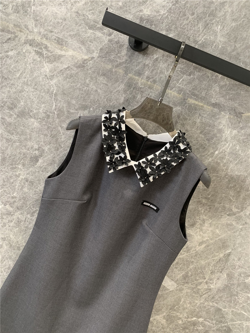 M1um1u petal beaded collar vest dress replica clothing sites
