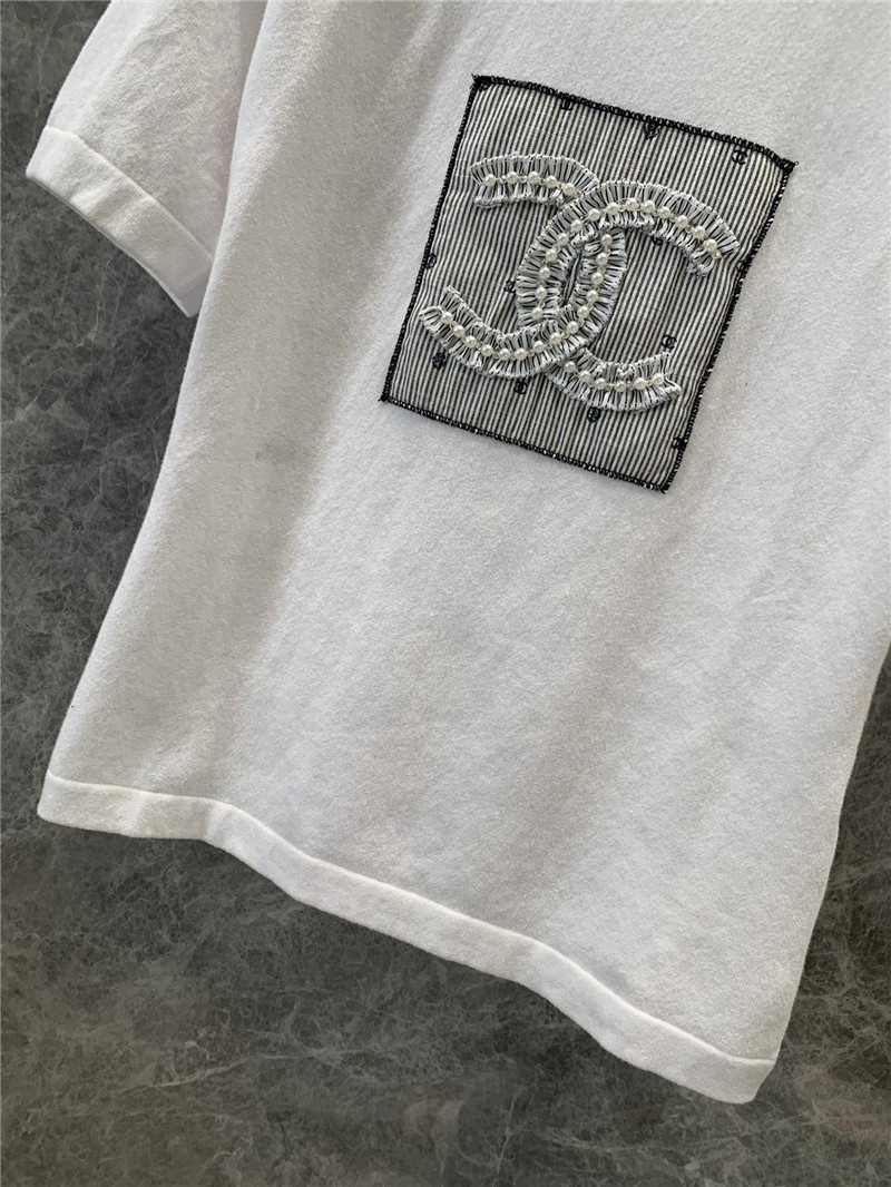 Ch**el knitted short-sleeved t-shirt replica d&g clothing