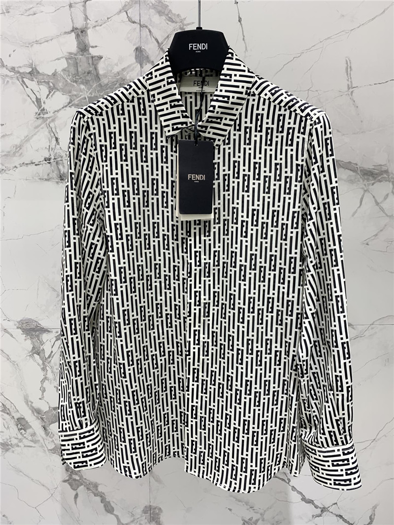 F**di silk satin logo shirt cheap replica designer clothes