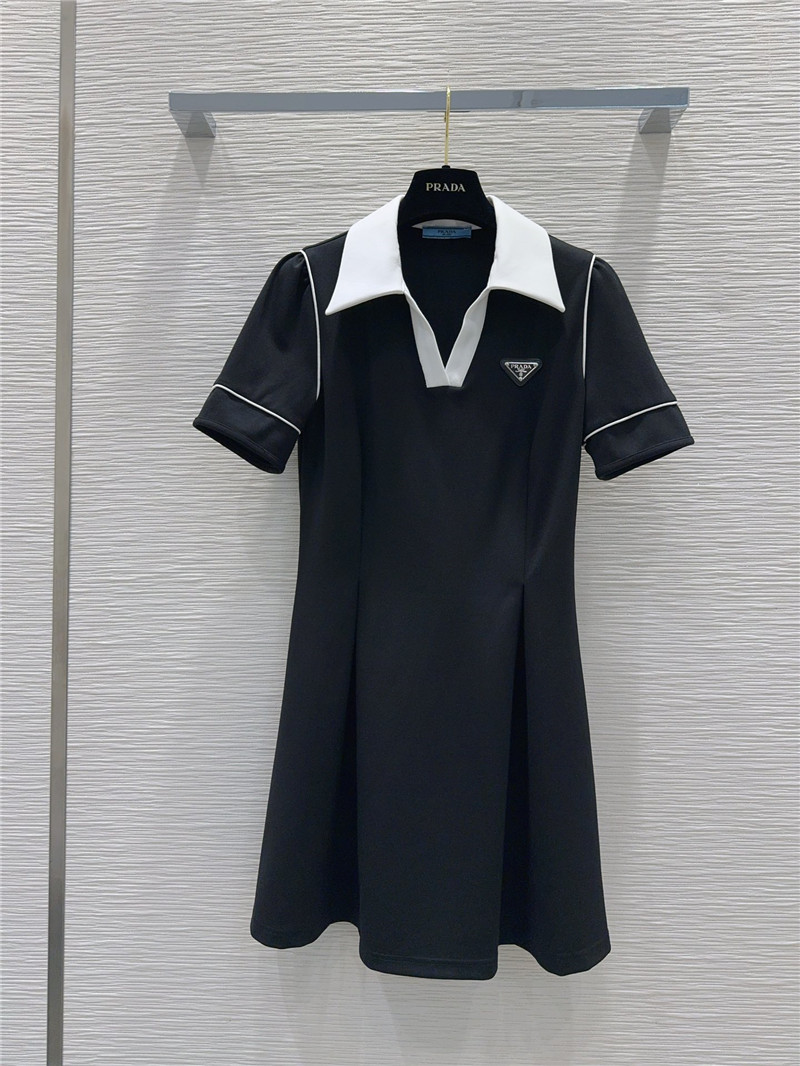 Pra*a open collar polo dress replica designer clothes