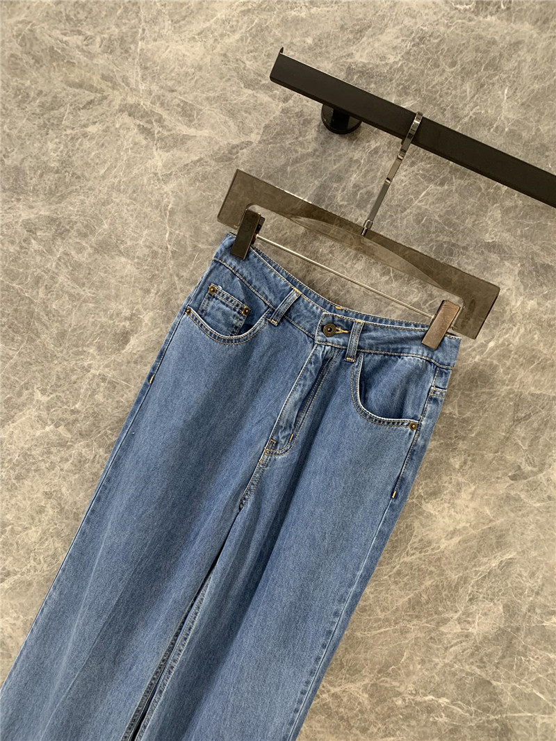 M1um1u blue soft denim trousers replica d&g clothing