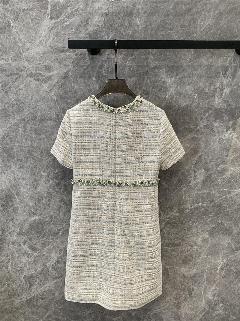 Va1e*ntin0 beaded tweed short sleeve dress replicas clothes