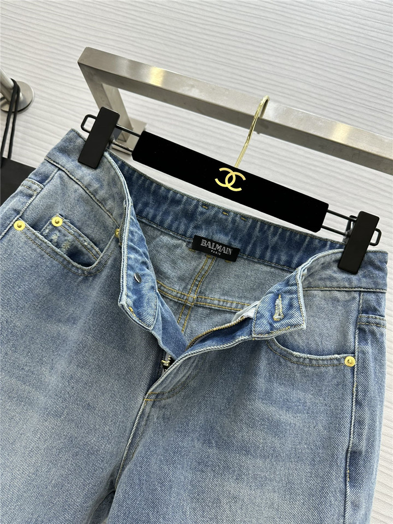 Balmain frayed hem ripped jeans replica clothes