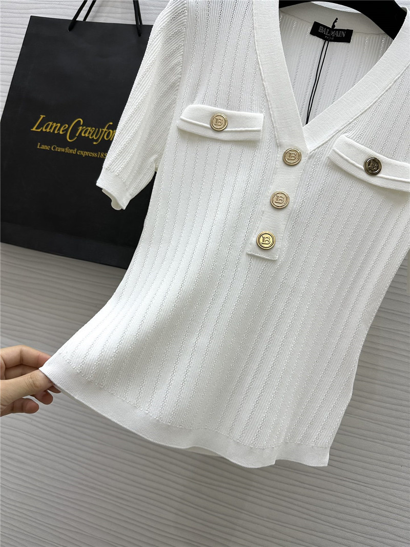 Balmain gold button short sleeve replica d&g clothing