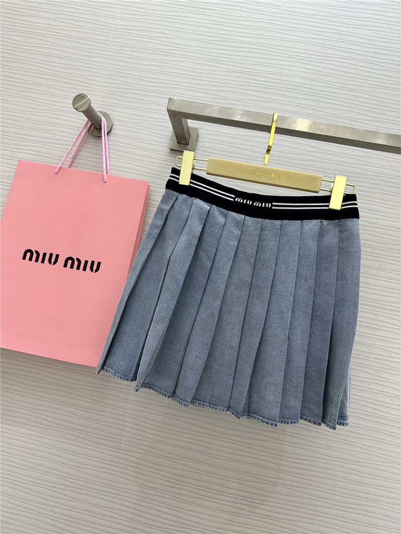 M1um1u denim pleated skirt replica clothing sites