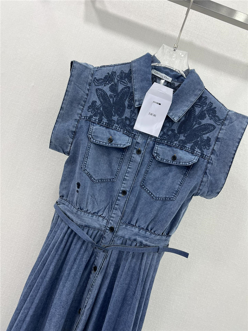 D10r denim pleated long skirt replica designer clothes