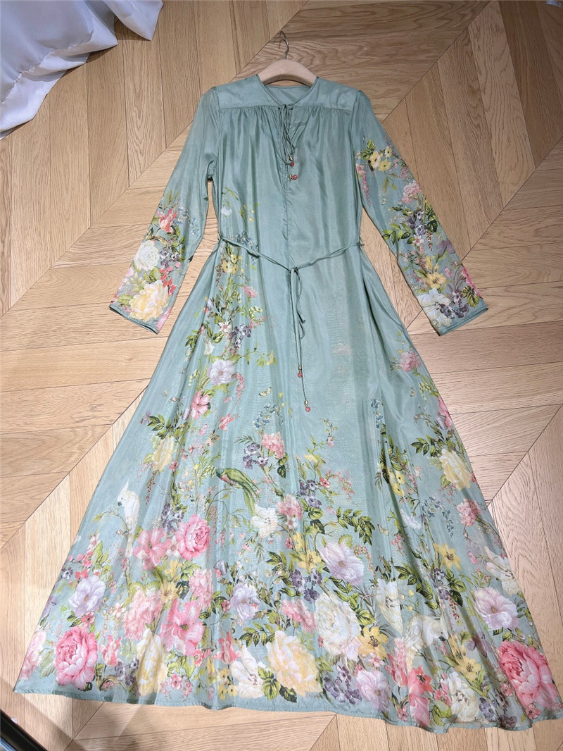 zimm fixed print silk dress cheap replica designer clothes