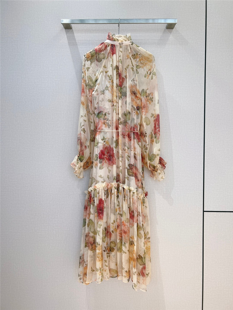 Zimm pleated patchwork ruffle collar dress replica d&g clothing