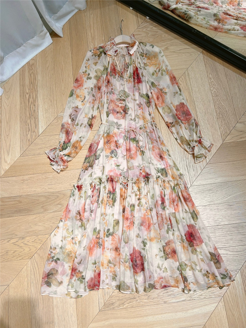 Zimm pleated patchwork ruffle collar dress replica d&g clothing