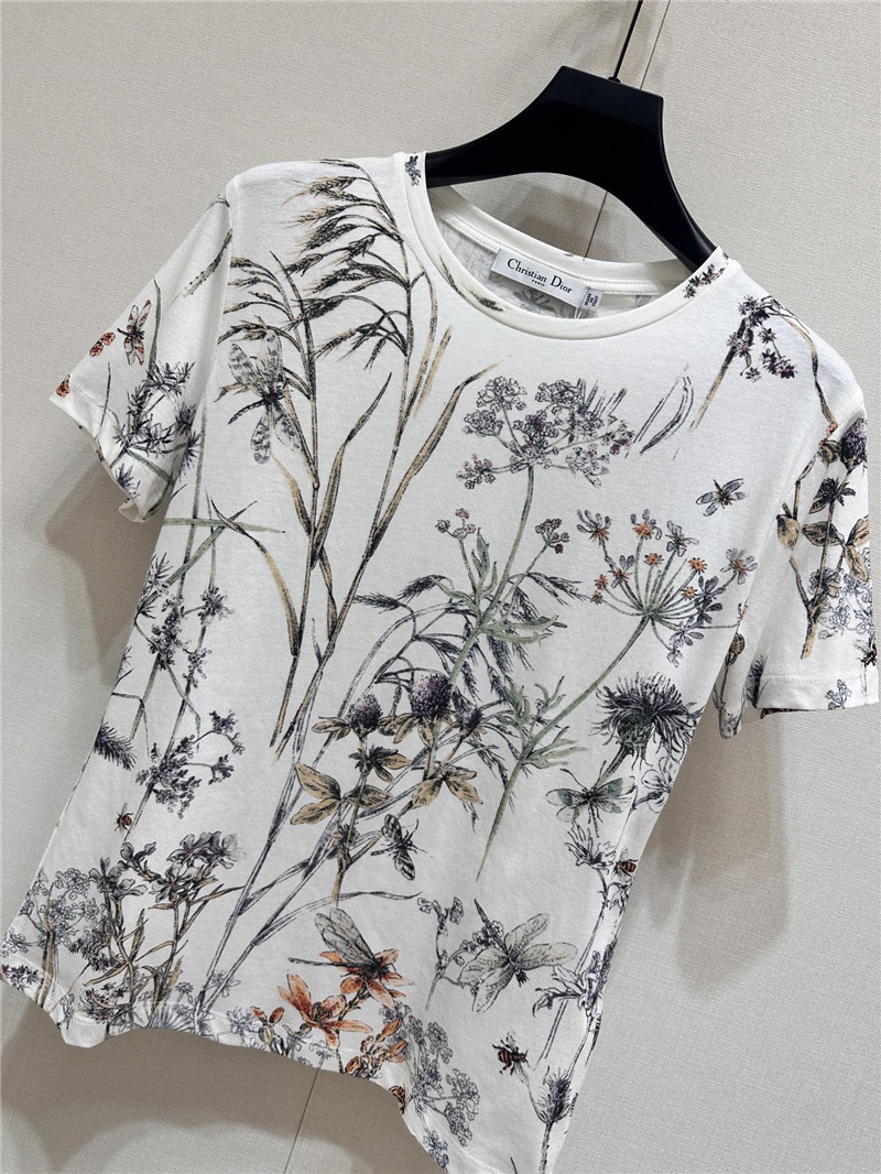 D10r floral print slim fit short-sleeved t-shirt