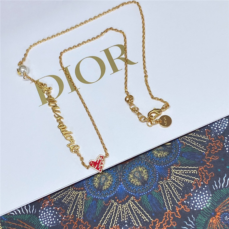 D10r red heart letter bracelet/necklace