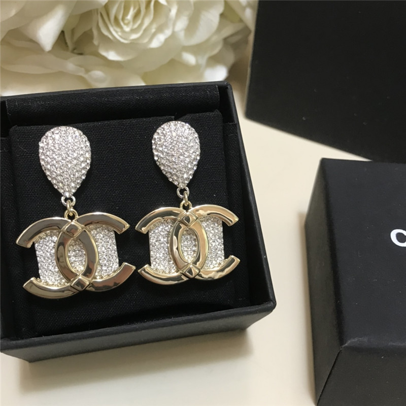 Ch**el water drop cc earrings