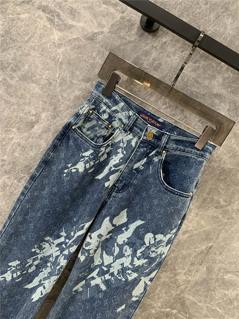 l0vis Vvtt0n lv letter floral straight jeans replicas clothes
