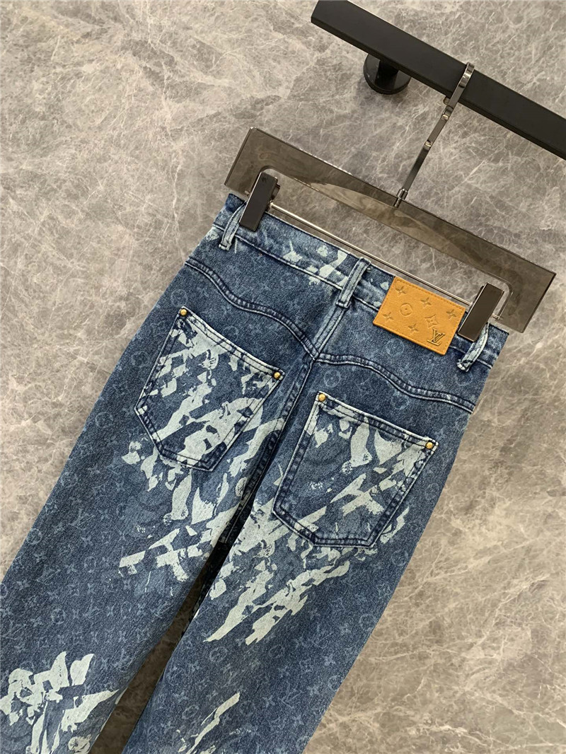 l0vis Vvtt0n lv letter floral straight jeans replicas clothes