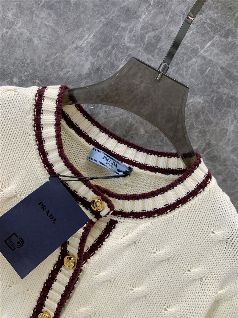 Pra*a crew neck cable cardigan replica d&g clothing