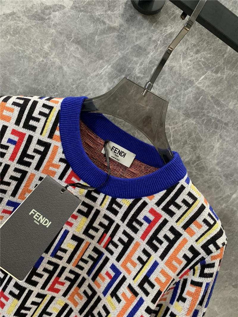 F**di letter knitted long sleeve sweater replica d&g clothing