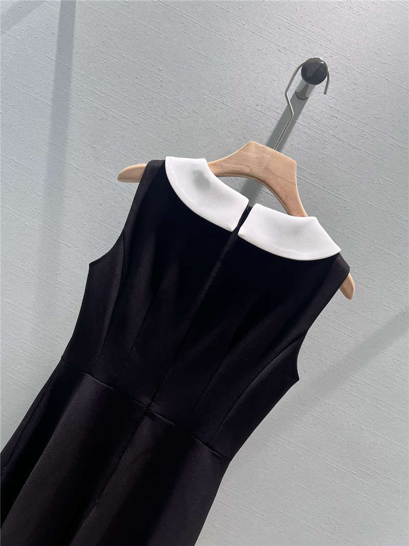 Y51 black and white contrast collar a-line dress replicas clothes