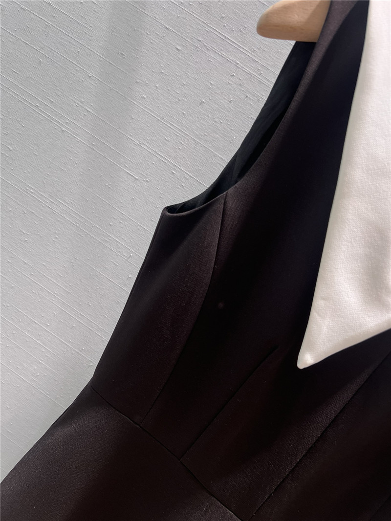 Y51 black and white contrast collar a-line dress replicas clothes