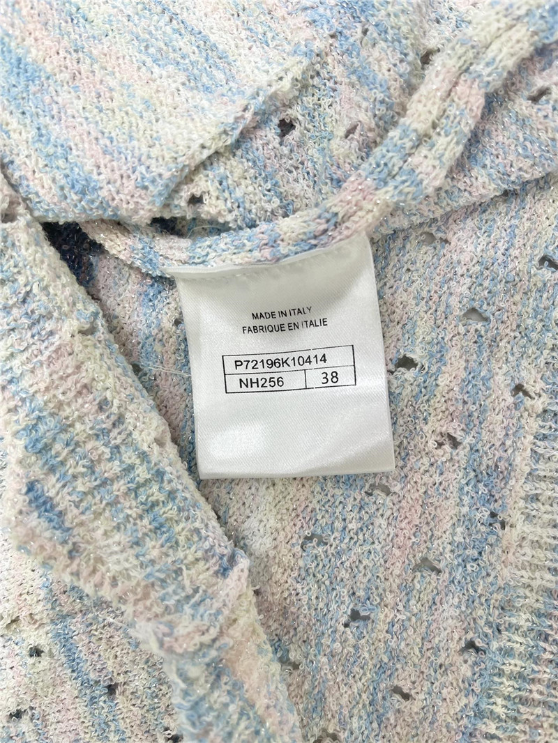 Ch**el colorful yarn lace hollow knitted vest replicas clothes