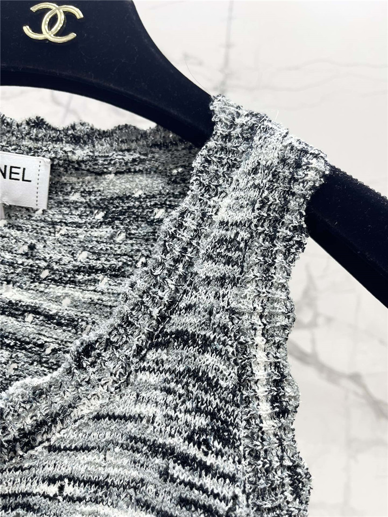 Ch**el colorful yarn lace hollow knitted vest replicas clothes