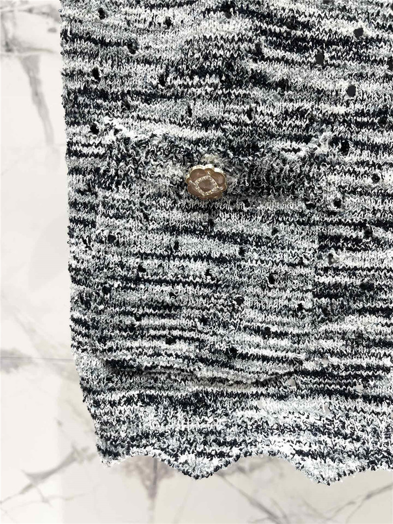 Ch**el colorful yarn lace hollow knitted vest replicas clothes