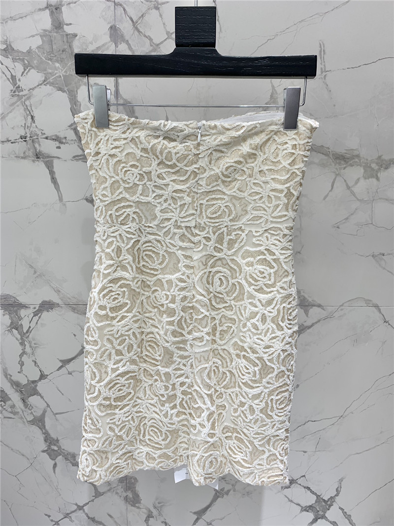 Y51 floral jacquard tube top dress replicas clothes