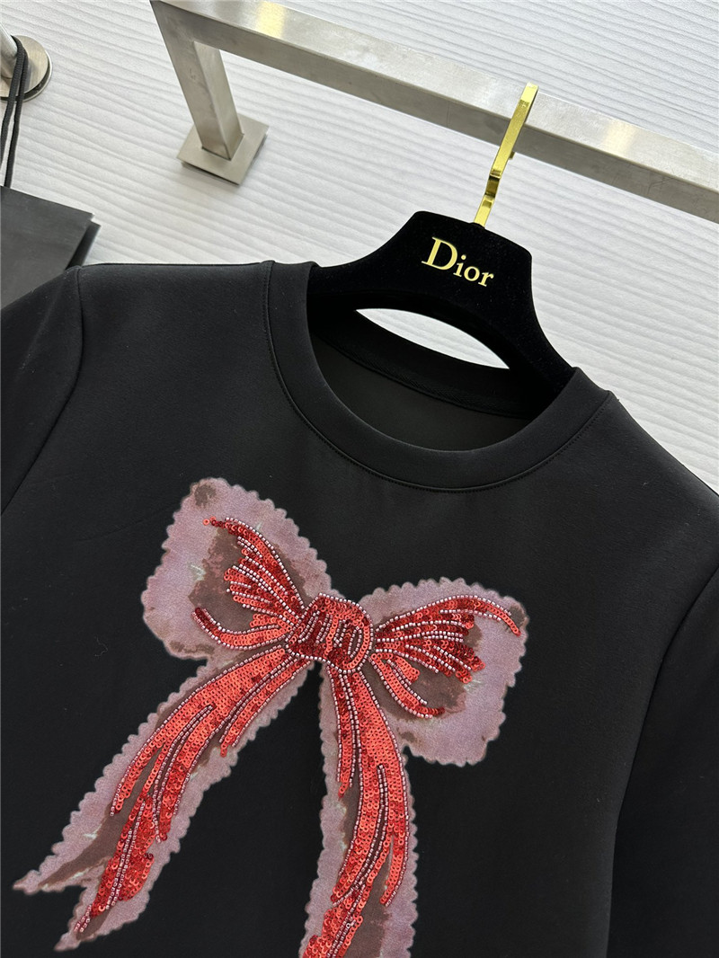 M1um1u bow waist short sleeve dress replica d&g clothing