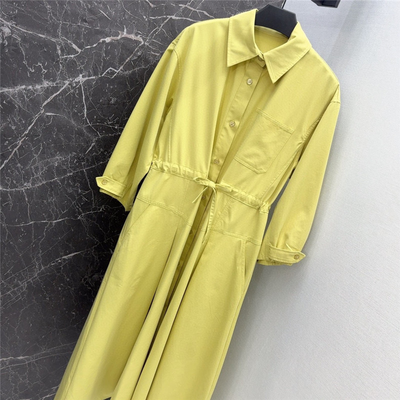 H**me5 yellow cotton midi shirt dress