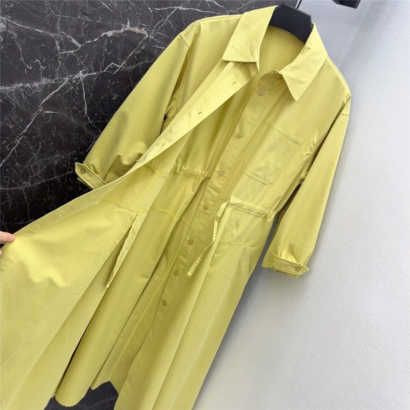 H**me5 yellow cotton midi shirt dress