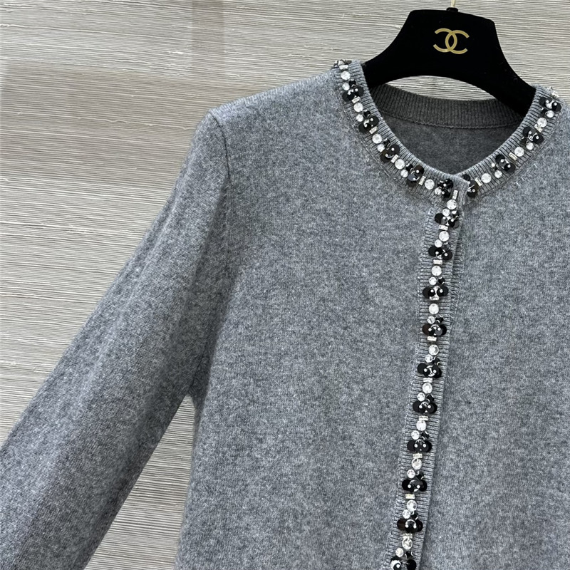 Va1e*ntin0 rhinestone collar design small cardigan replica clothes