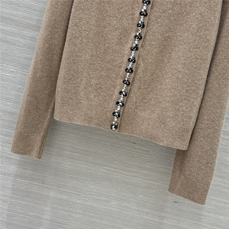 Va1e*ntin0 rhinestone collar design small cardigan replica clothes