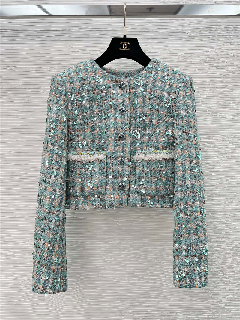 Ch**el sequined braided coat replica d&g clothing
